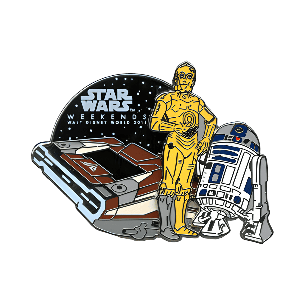 C-3PO & R2-D2 with Starspeeder 1000 Disney pin