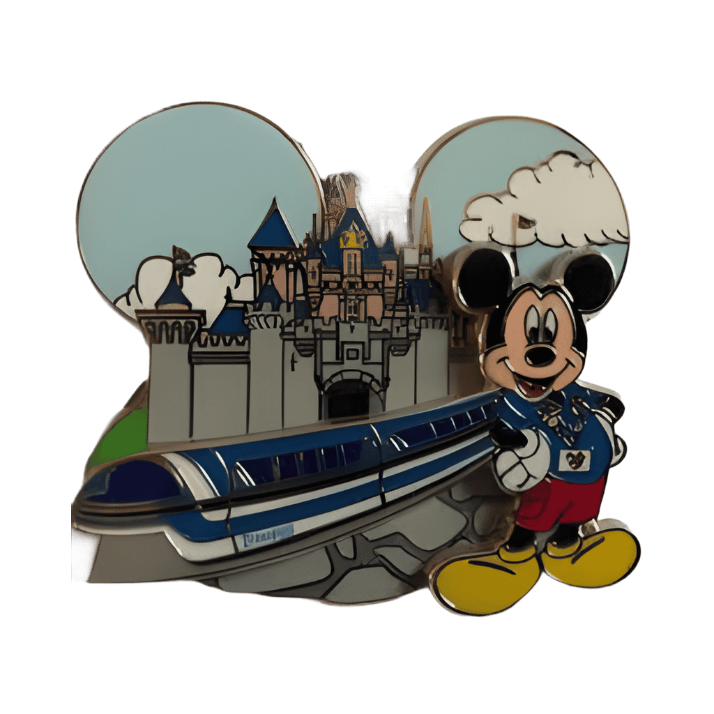 Mickey Mouse and Monorail with Sleeping Beauty Castle Disney pin
