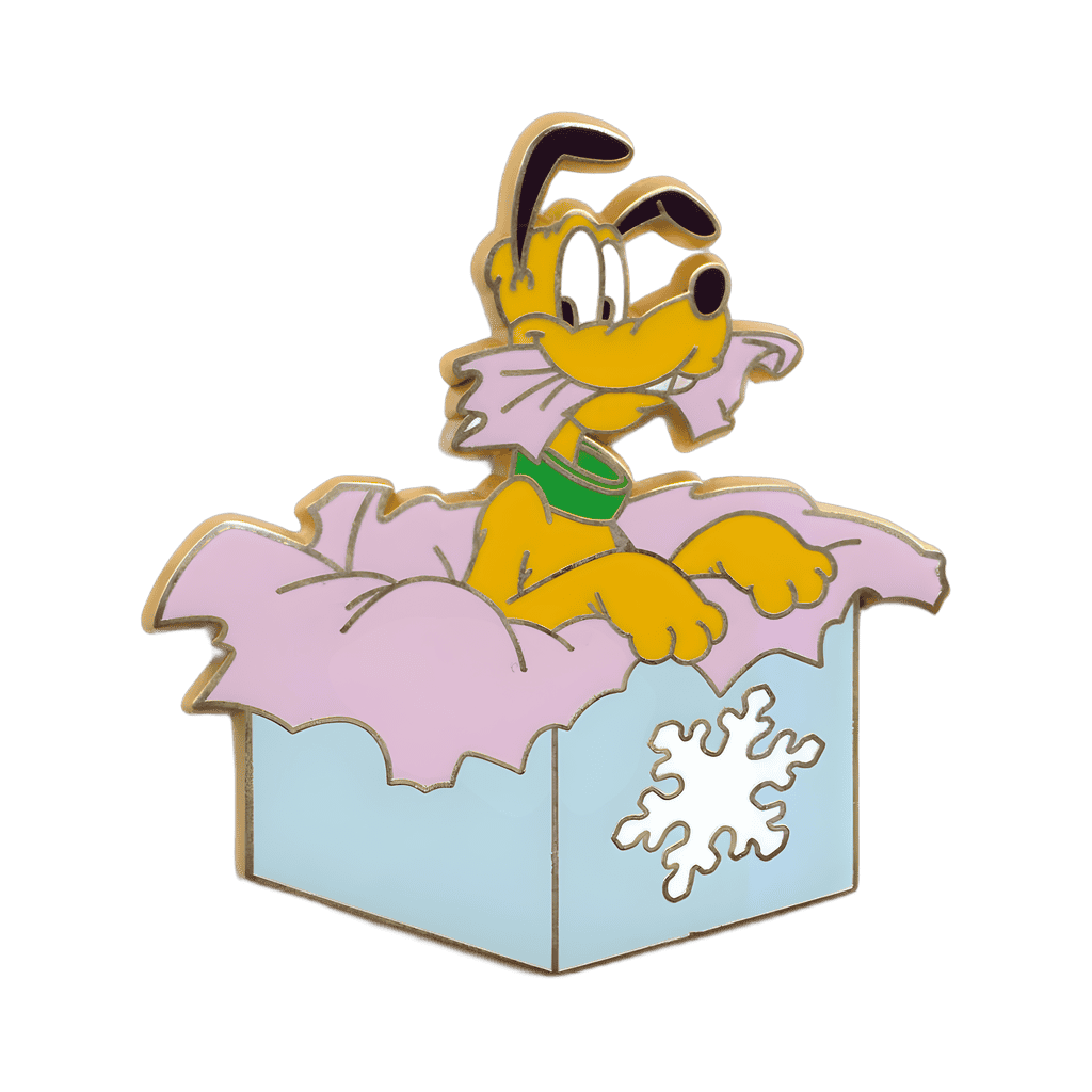 Pluto With a Bone Popping out of a Present Disney pin