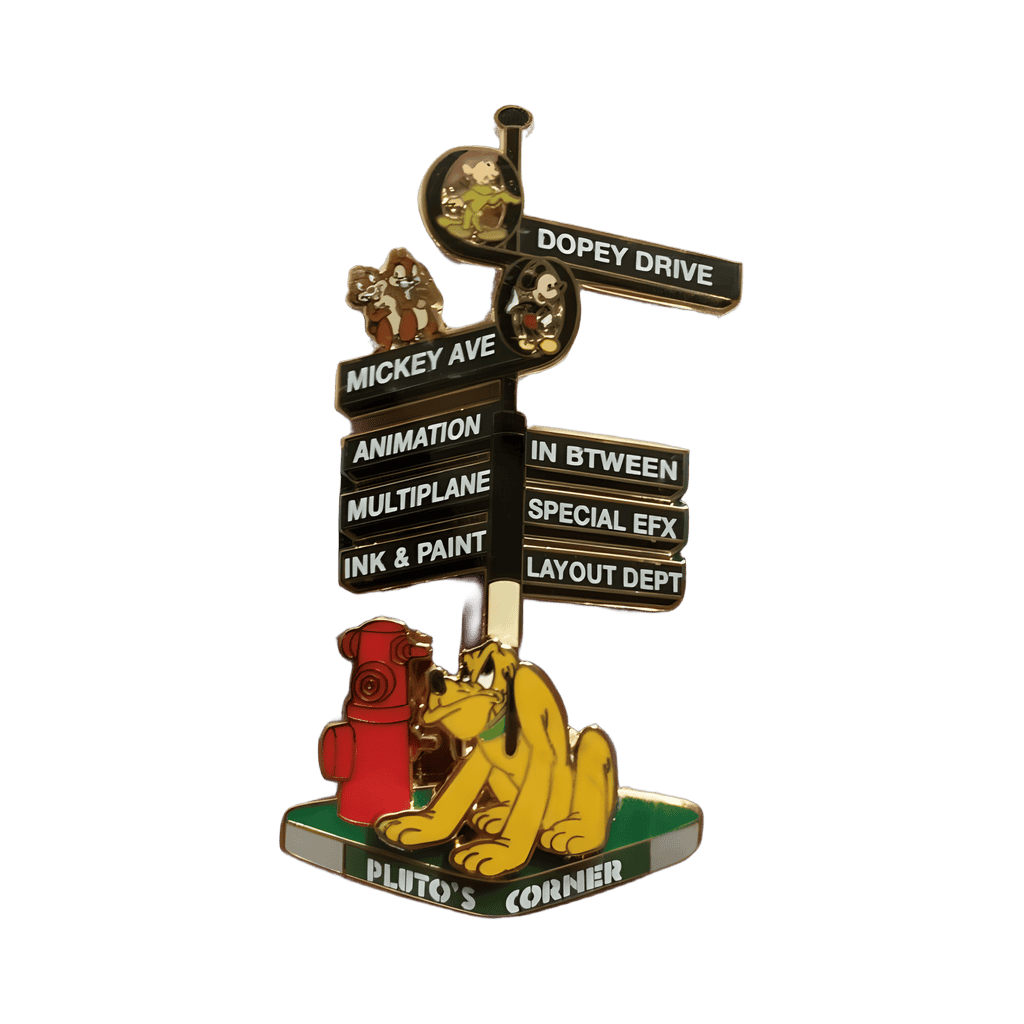 Pluto, Chip and Dale with Street Sign Disney pin