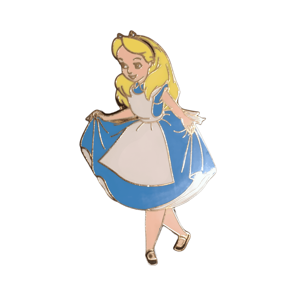 Alice Curtsy gold back - Color Error Disney pin