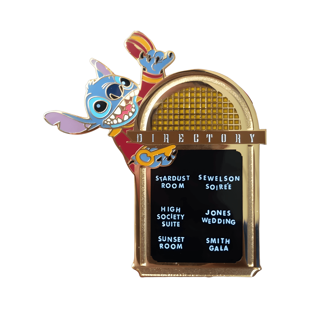 Stitch on Directory Disney pin
