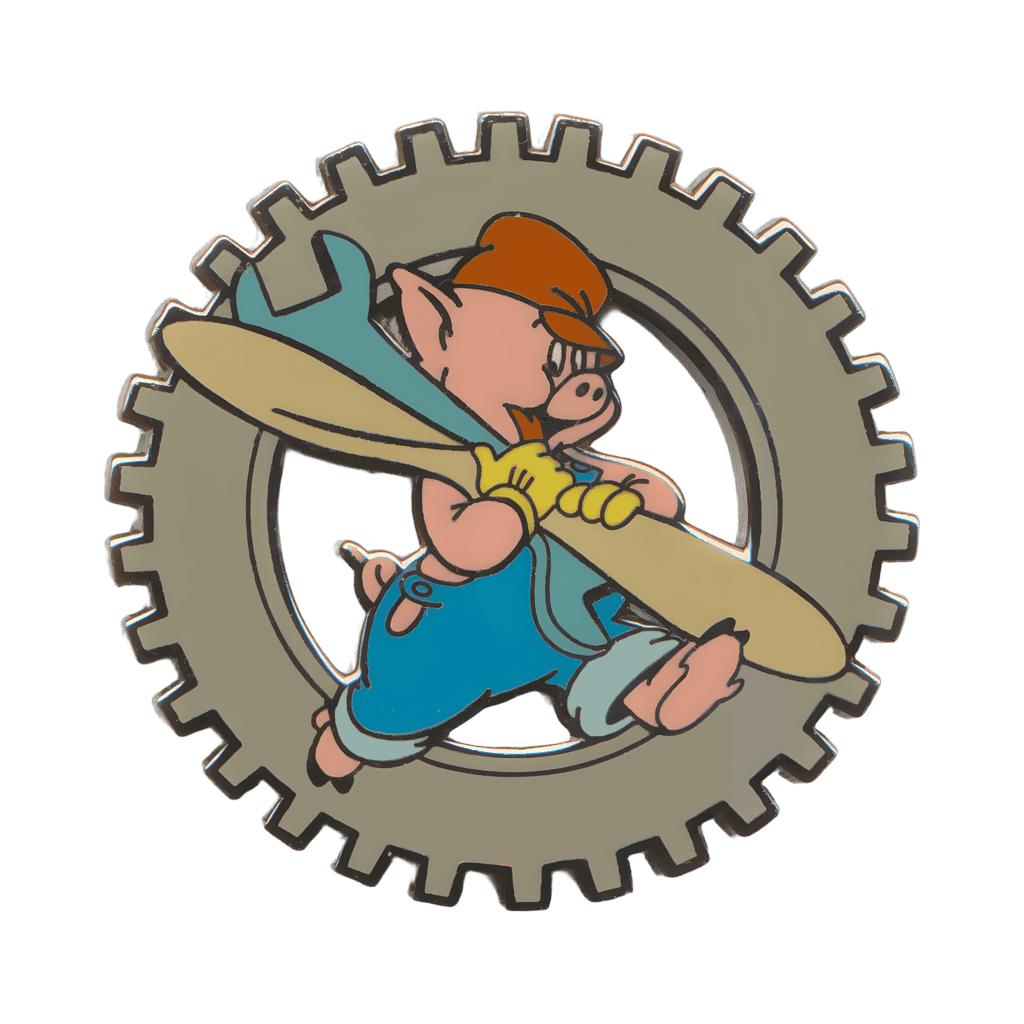 Practical Pig Carrying a Propeller and a Wrench Disney pin