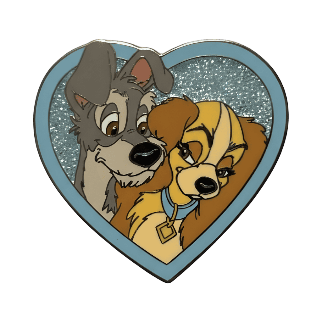 Lady and Tramp in Heart Disney pin