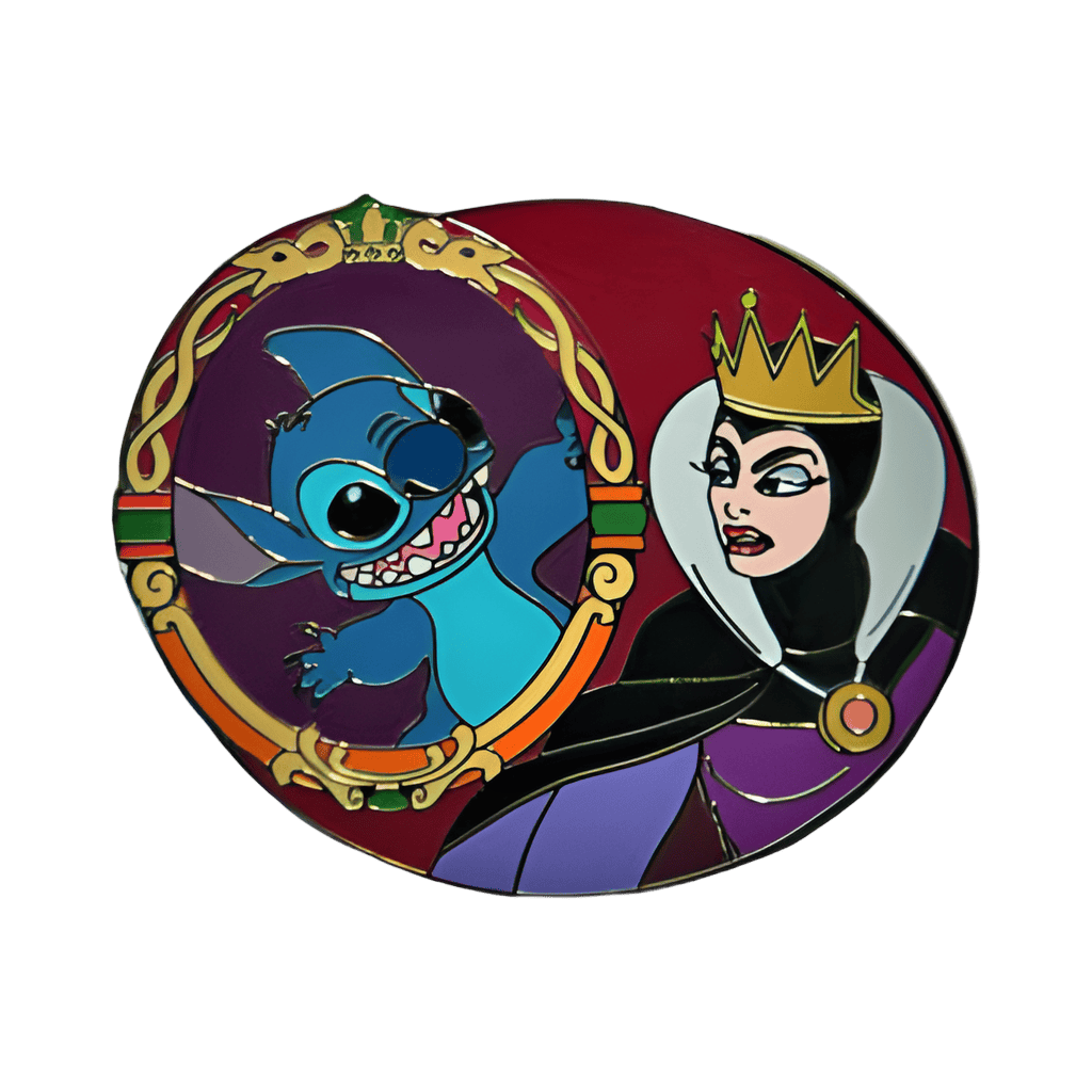 Stitch in magic mirror with Evil Queen Disney pin