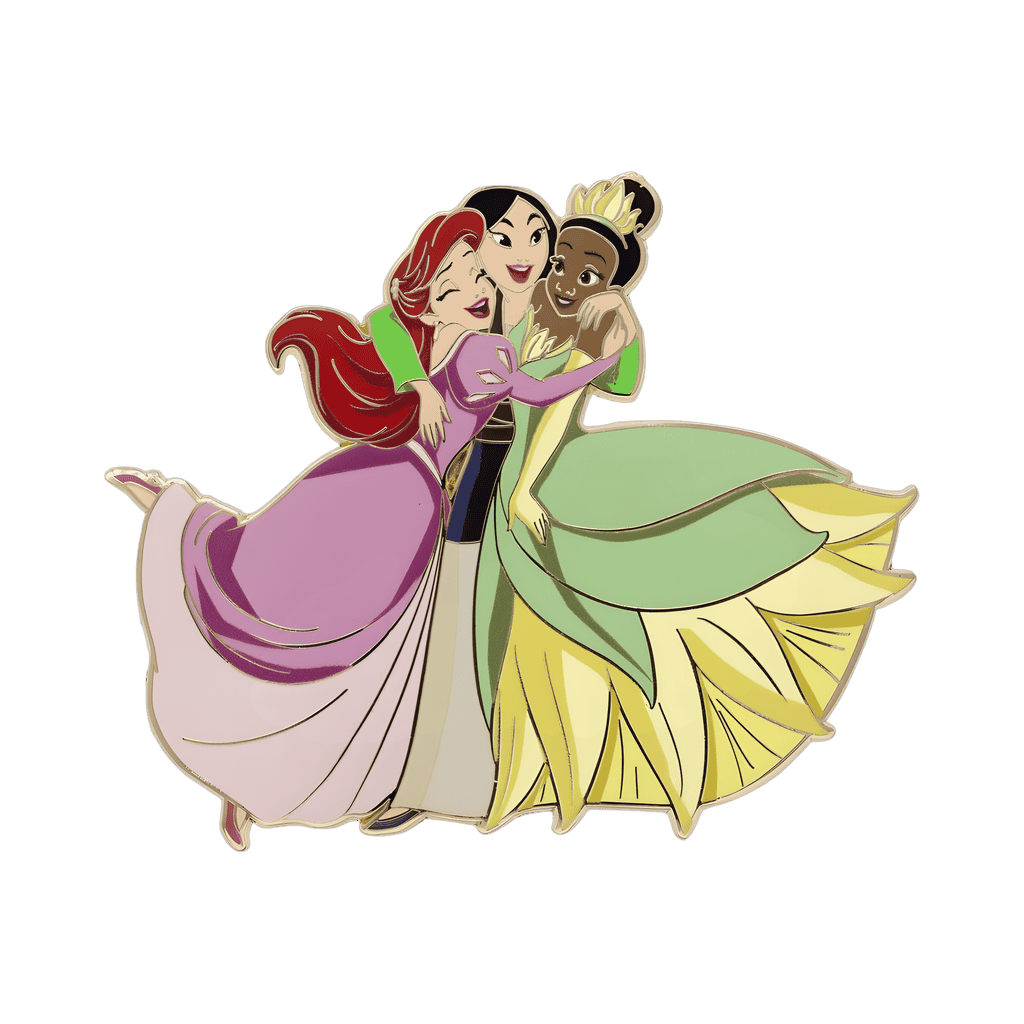 Royal Hug Ariel, Mulan, and Tiana - Jumbo Disney pin