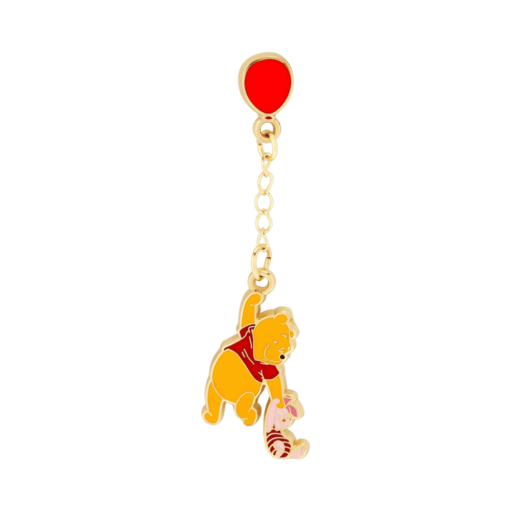 Pooh and Piglet Dangle Red Balloon Chain Disney pin