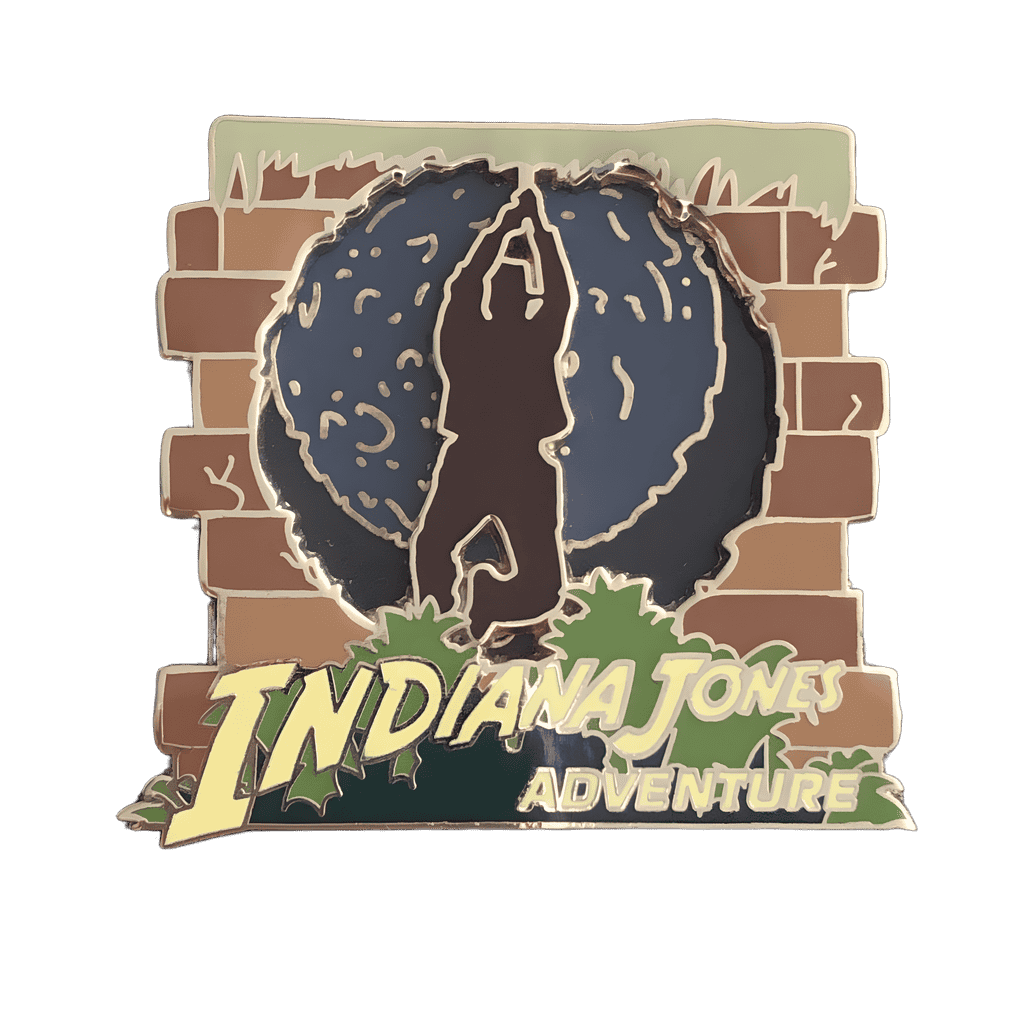 Indy Swinging from Boulder Silhouette Disney pin