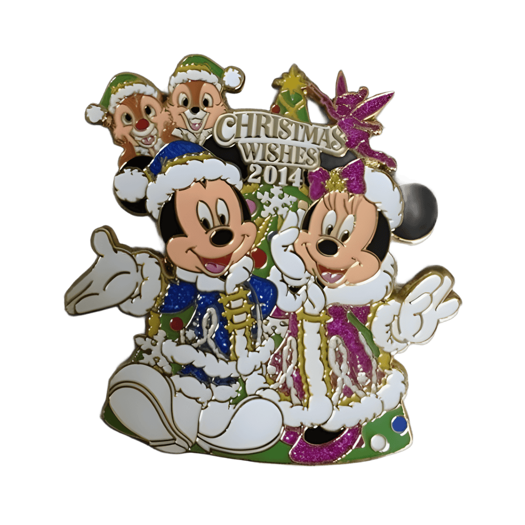 Christmas Wishes 2014 - Mickey Mouse, Minnie Mouse, Chip and Dale Disney pin