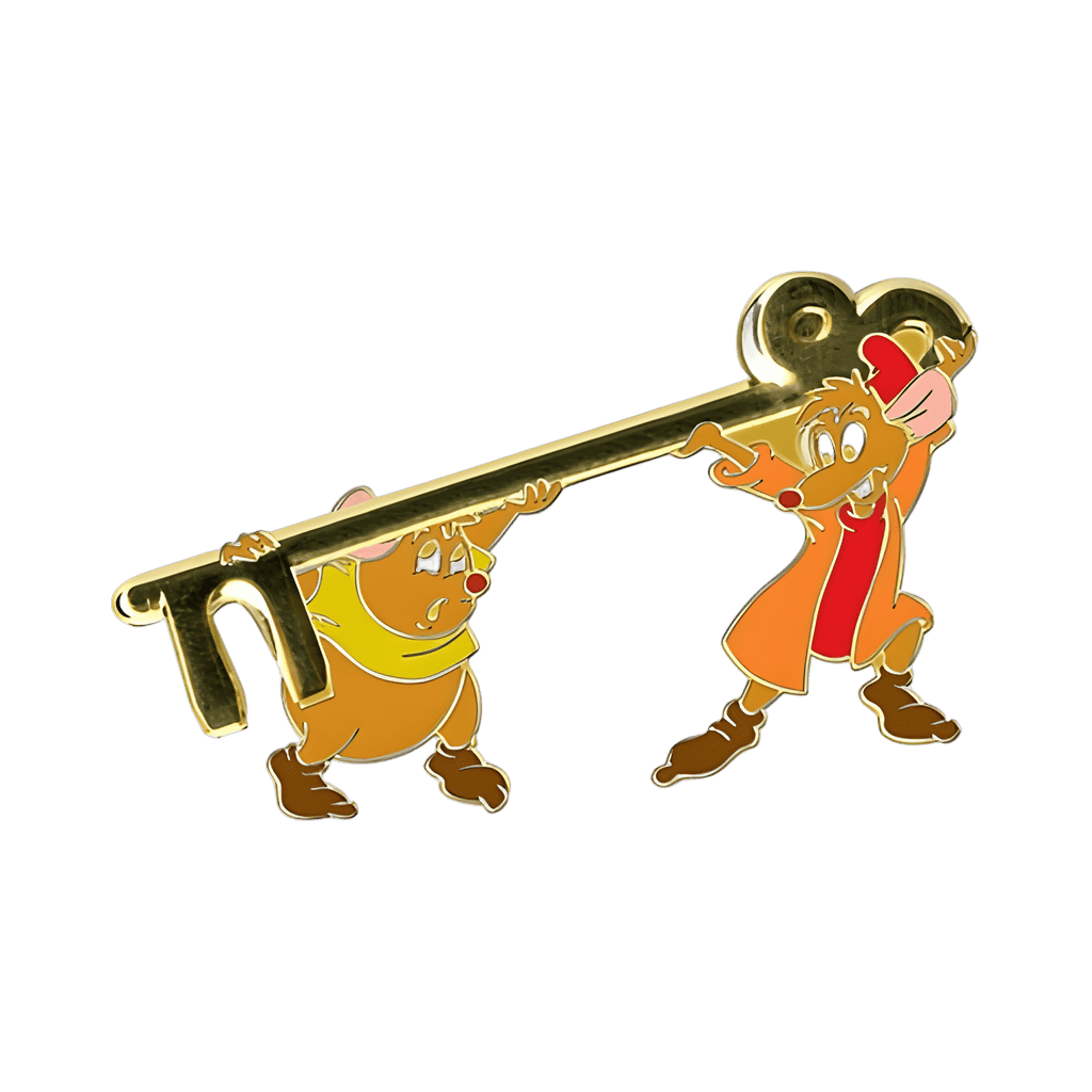 Jaq and Gus with key Disney pin