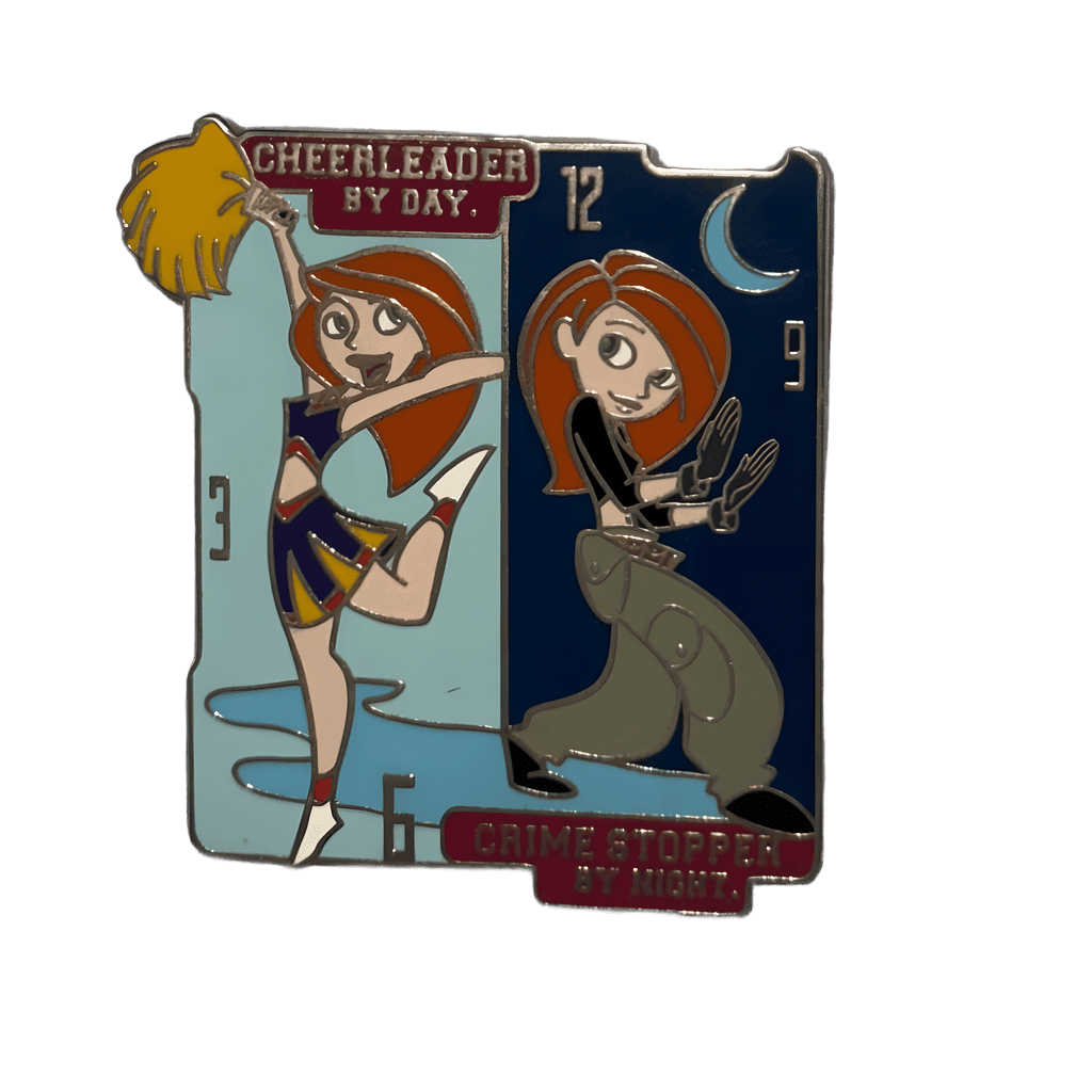 Cheerleader By Day Crime Stopper By Night Kim Possible Clock Pin Disney pin