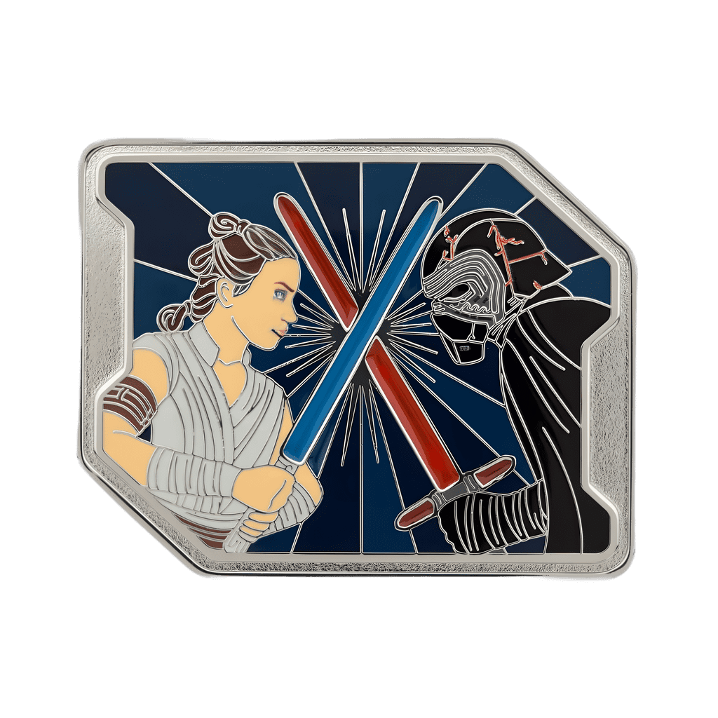 Rey vs Kylo Light-Up Boxed Mini Jumbo Disney pin