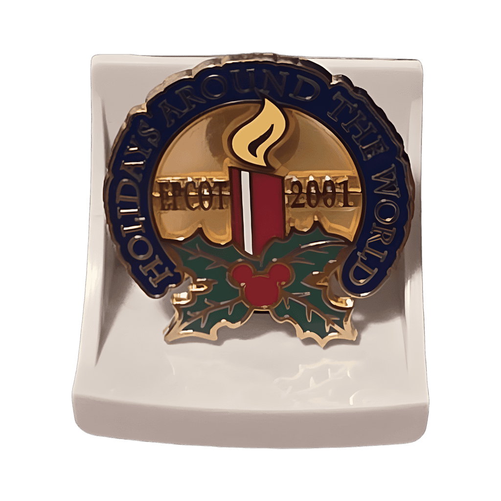 Holidays Around the World- Candle with Holly- Epcot 2001 Disney pin