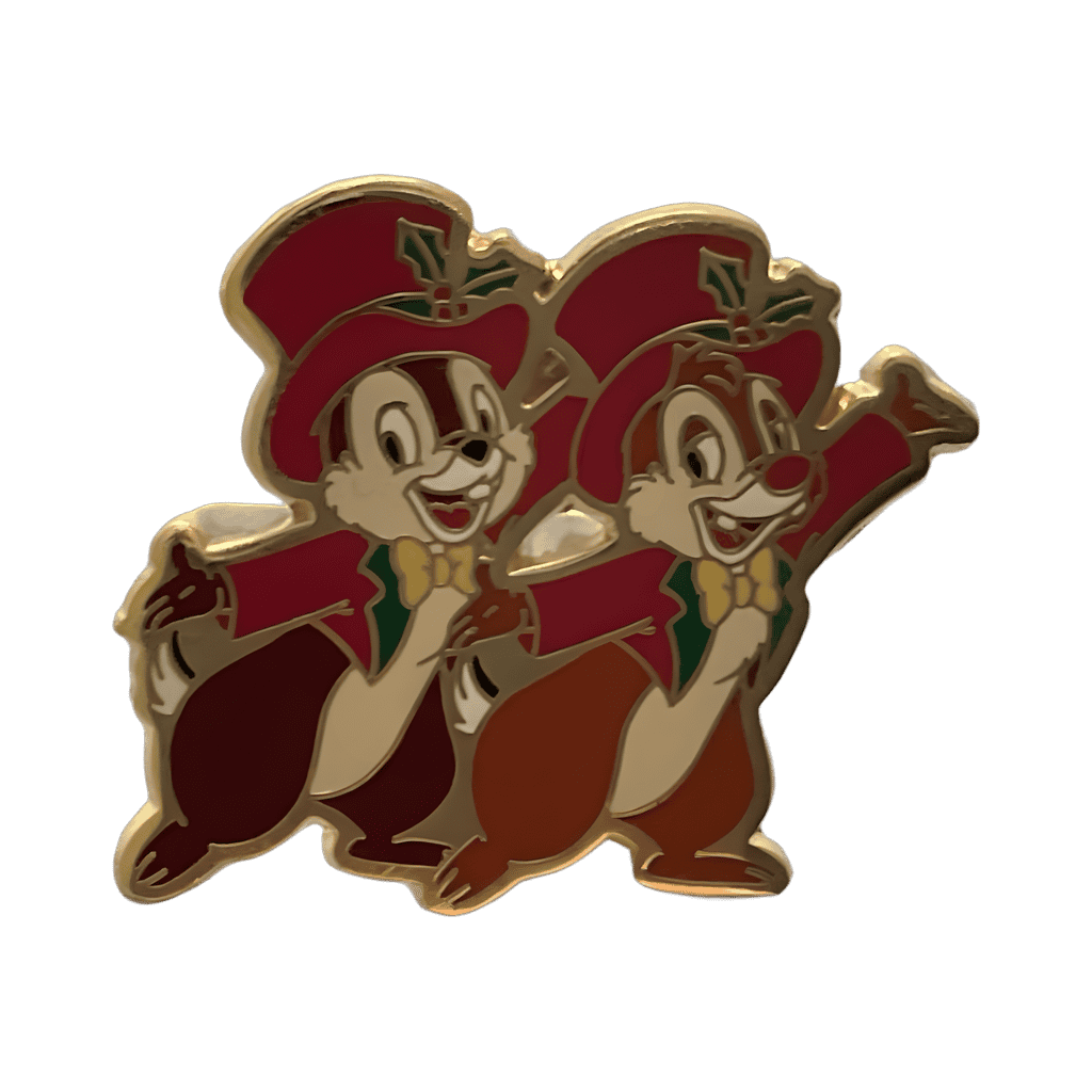 Chip & Dale Wearing Red Top Hats and Jackets Disney pin