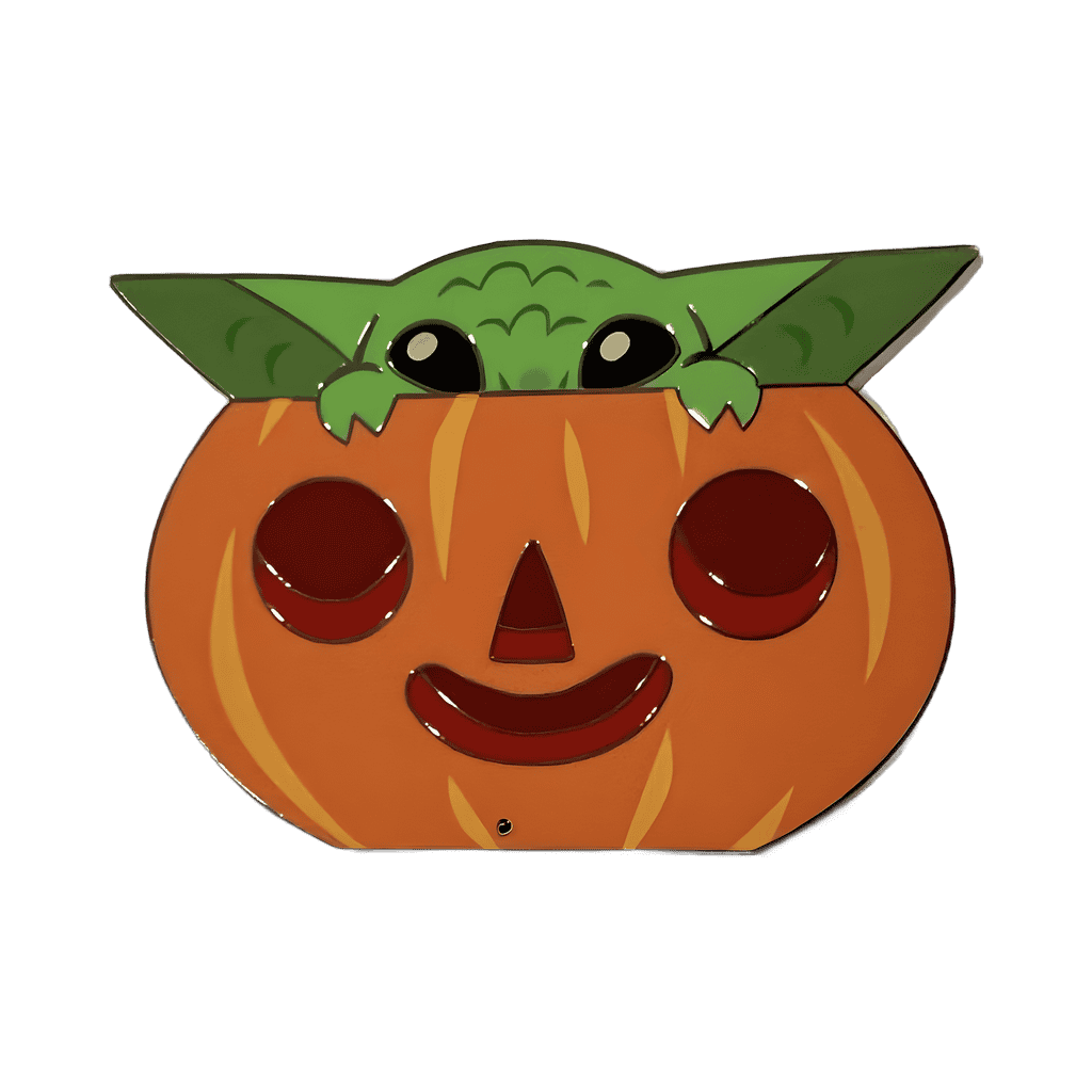 Grogu in Jack-O-Lantern Disney pin