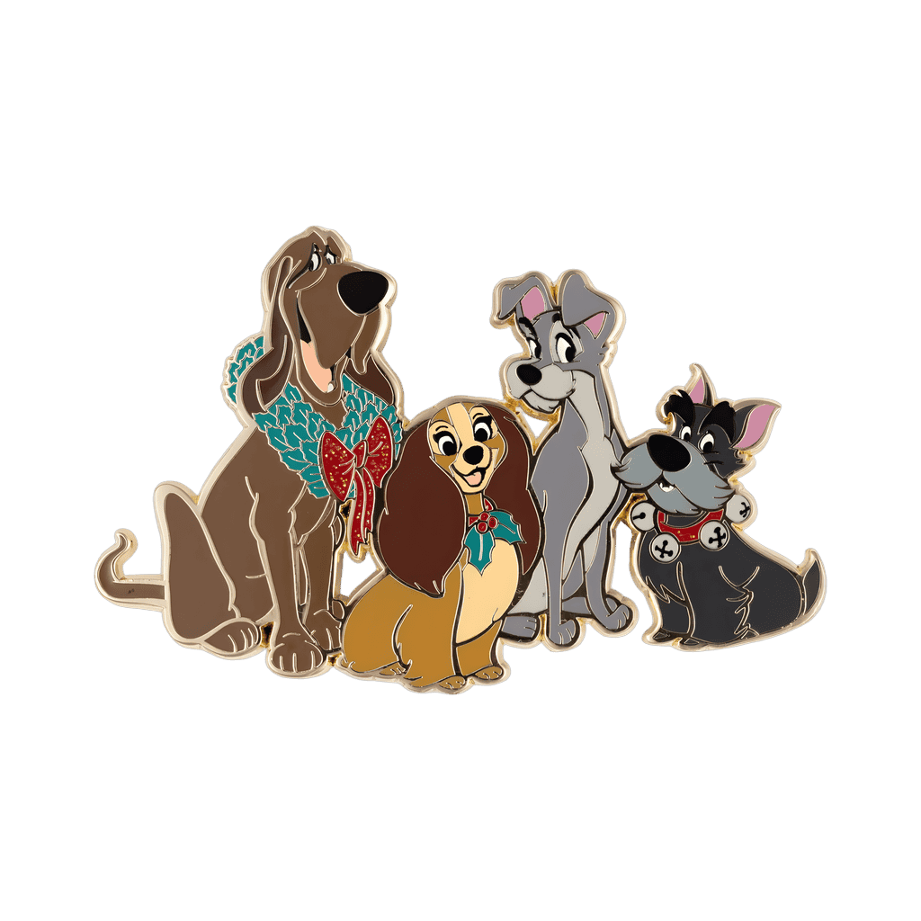 Lady and the Tramp Dogs with Wreath Jumbo Disney pin