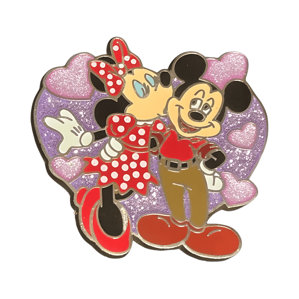 Minnie Kissing Mickey in Purple Heart Disney pin