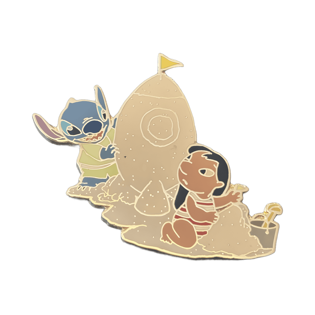 Building a sand castle rocket Disney pin