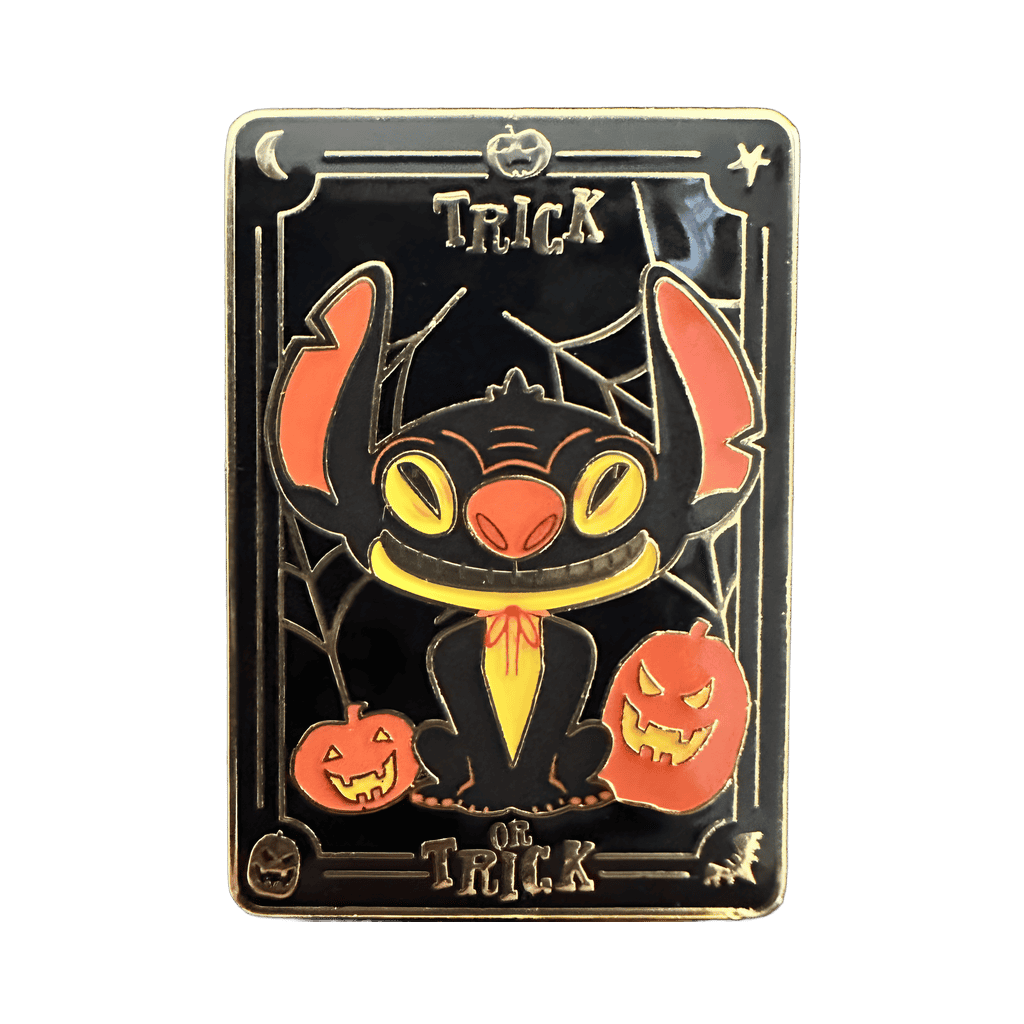 Stitch with Cobwebs and Pumpkin Lantern Disney pin