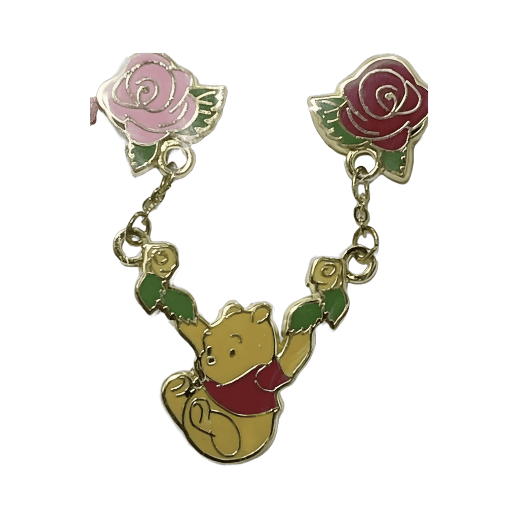 Pooh pin Japan- swinging rose pooh Disney pin