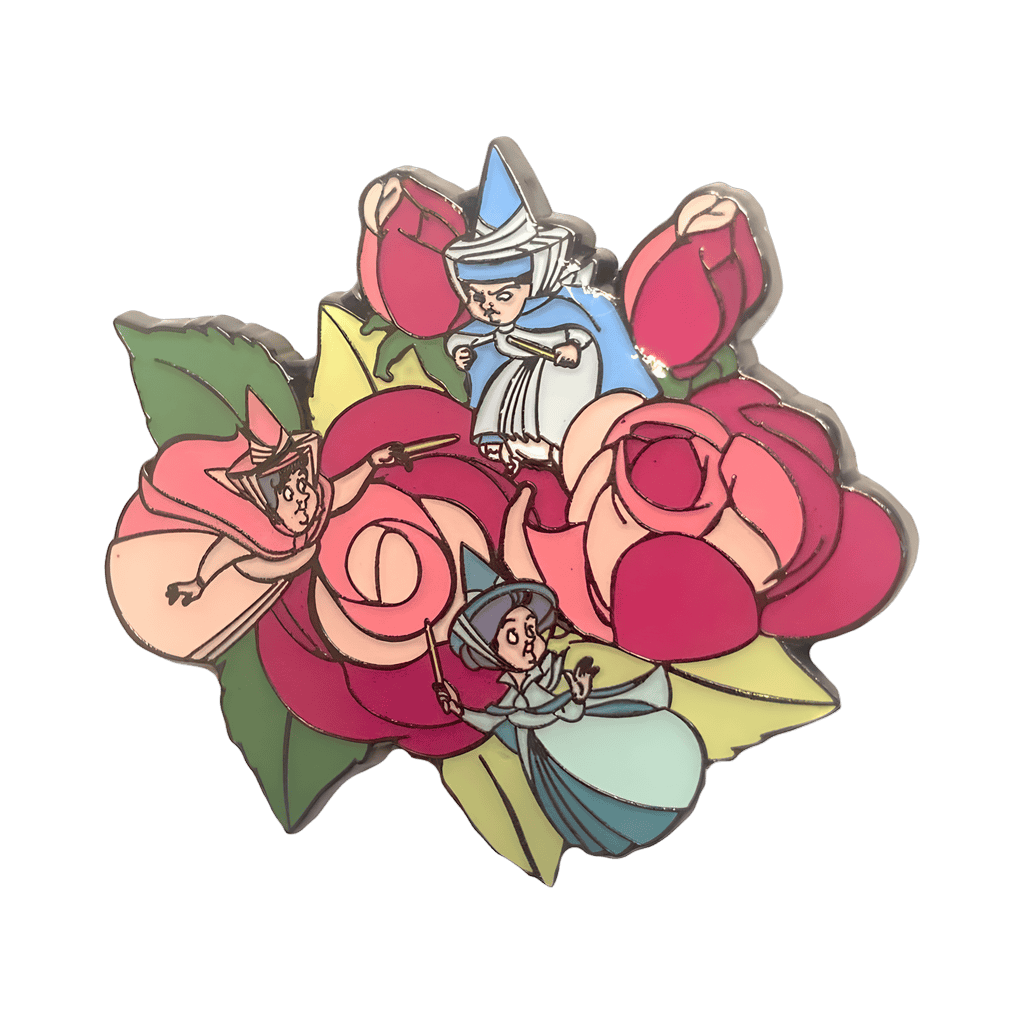 Flora Fauna and Merryweather Disney pin