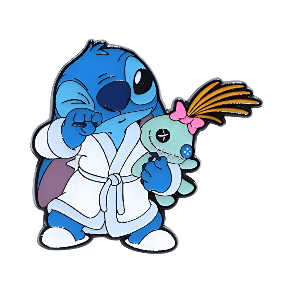 Stitch in Robe with Scrump Disney pin