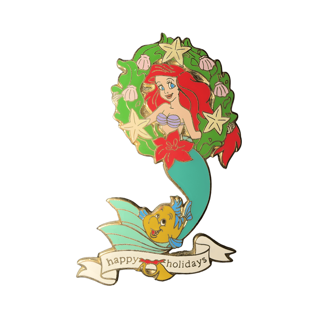 Ariel and Flounder wreath Disney pin