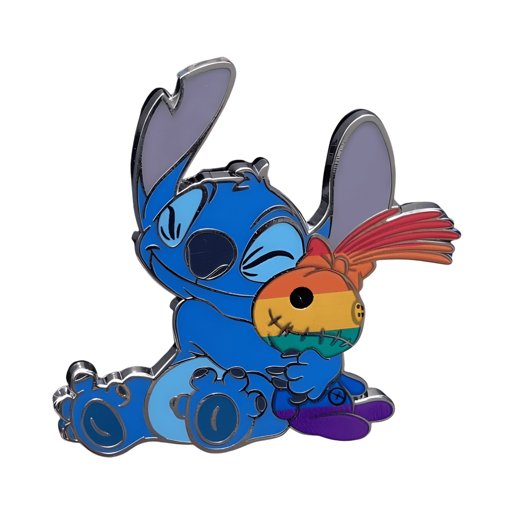 Stitch hugging Rainbow Scrump Disney pin