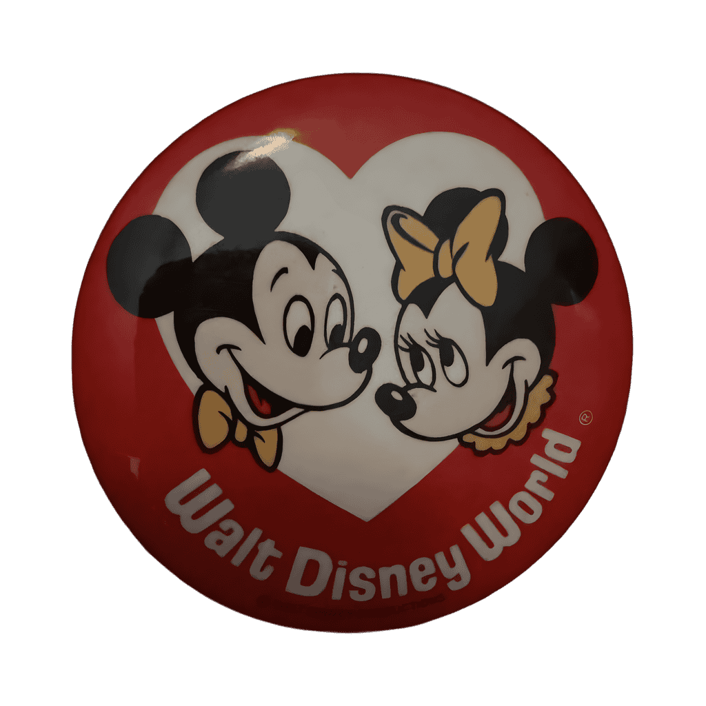 Mickey and Minnie Heart Button Disney pin
