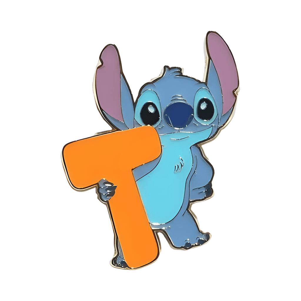 Orange Letter T Disney pin