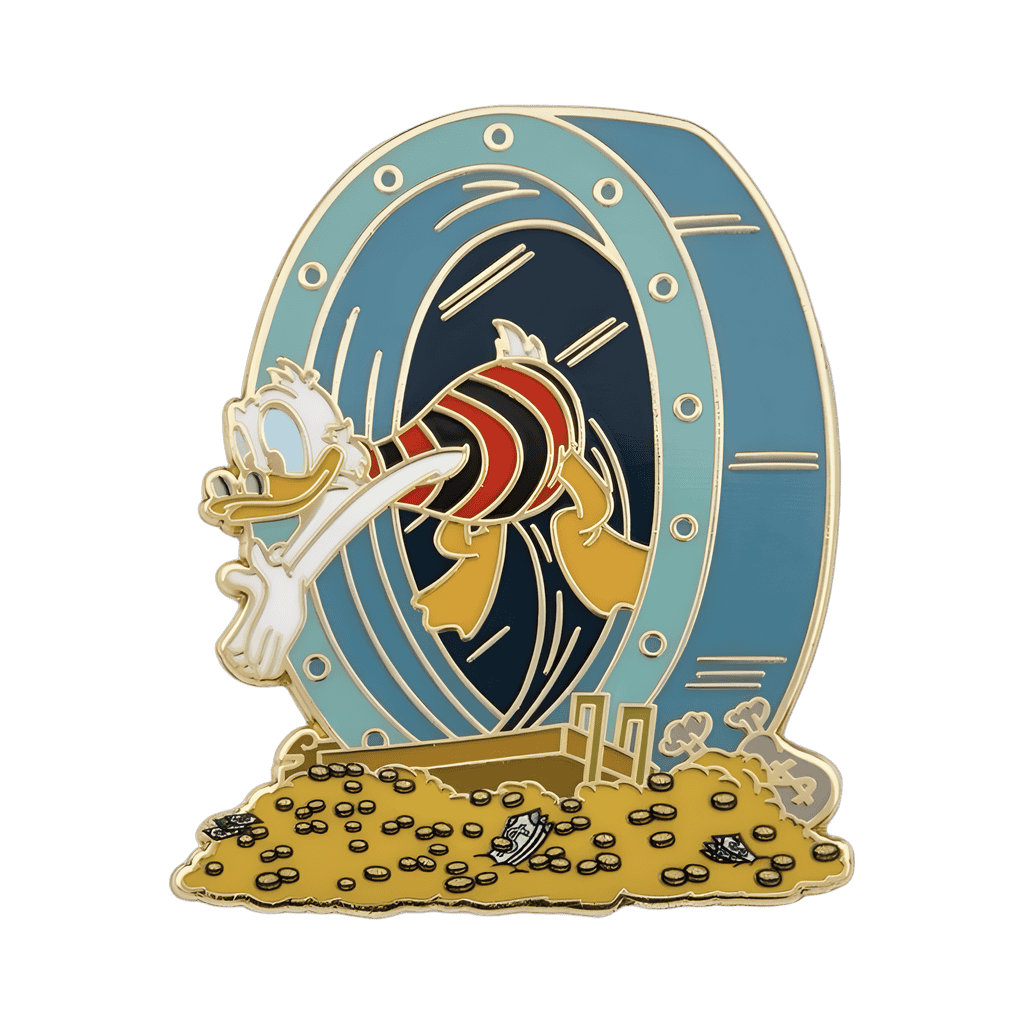 Duck Tales 35th Anniversary - Scrooge McDuck Diving in to his Money Bin Disney pin