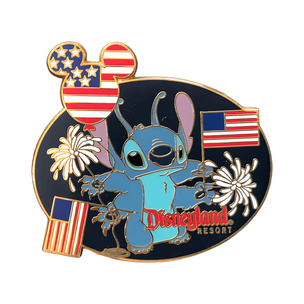 Stitch - Fourth of July with flags and fireworks Disney pin