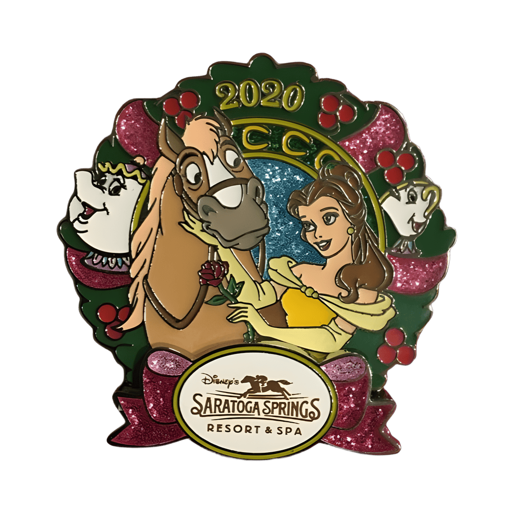 Saratoga Springs Resort & Spa - Belle, Mrs. Potts & Chip Wreath Disney pin