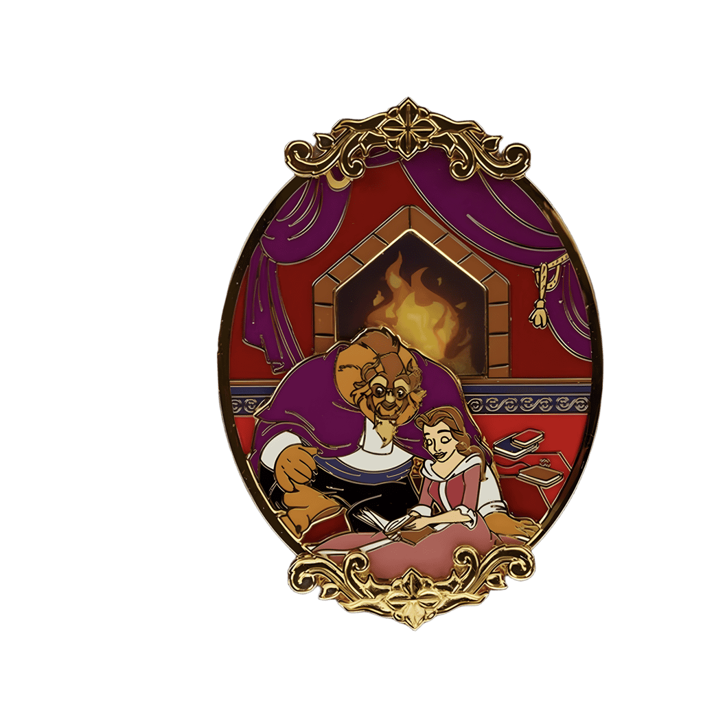 Belle and Beast Fireplace Disney pin