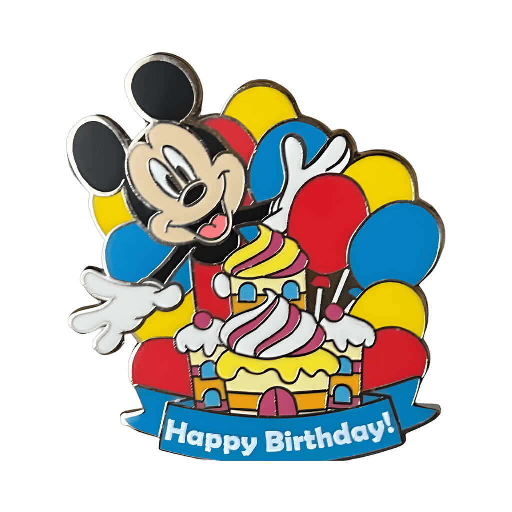 Mickey with Castle Cake and Balloons Disney pin