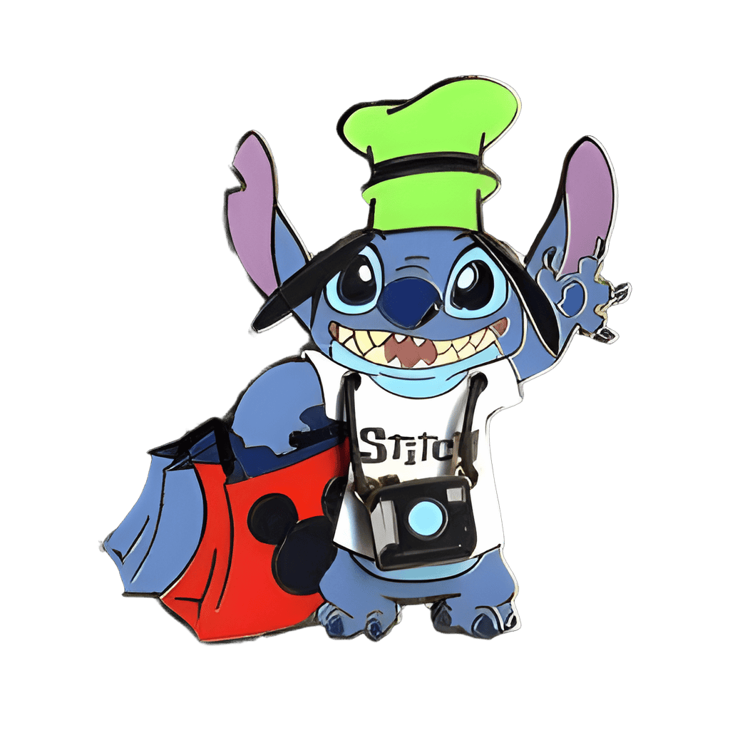 Stitch as tourist on vacation Disney pin