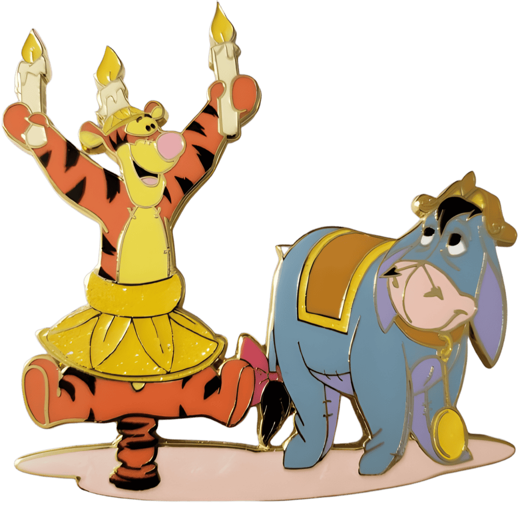 Tigger & Eeyore as Lumière & Cogsworth Disney pin