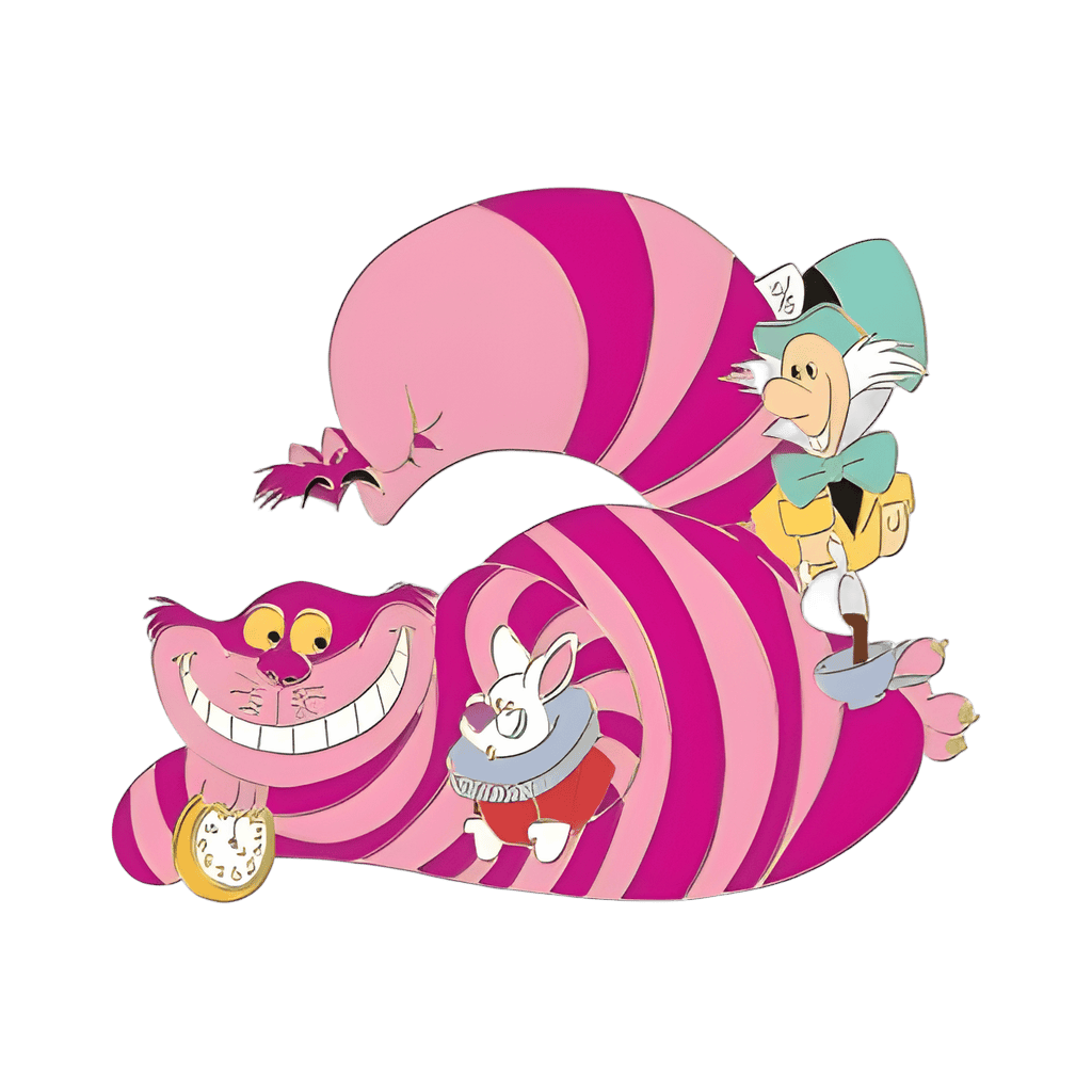 Cheshire Cat, White Rabbit and Mad Hatter Disney pin