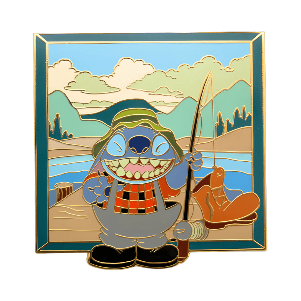Stitch fishing Disney pin