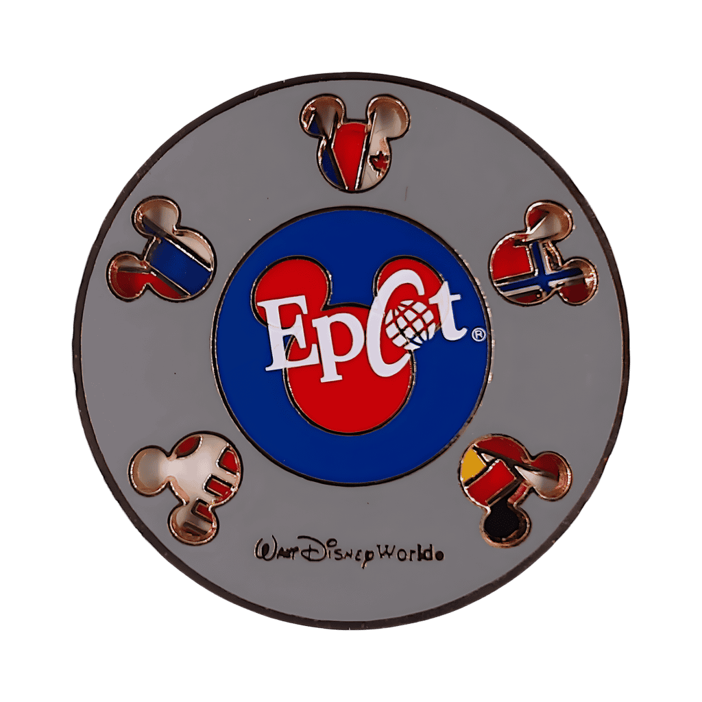 Epcot Mickey Icons Country Flags Spinner Disney pin