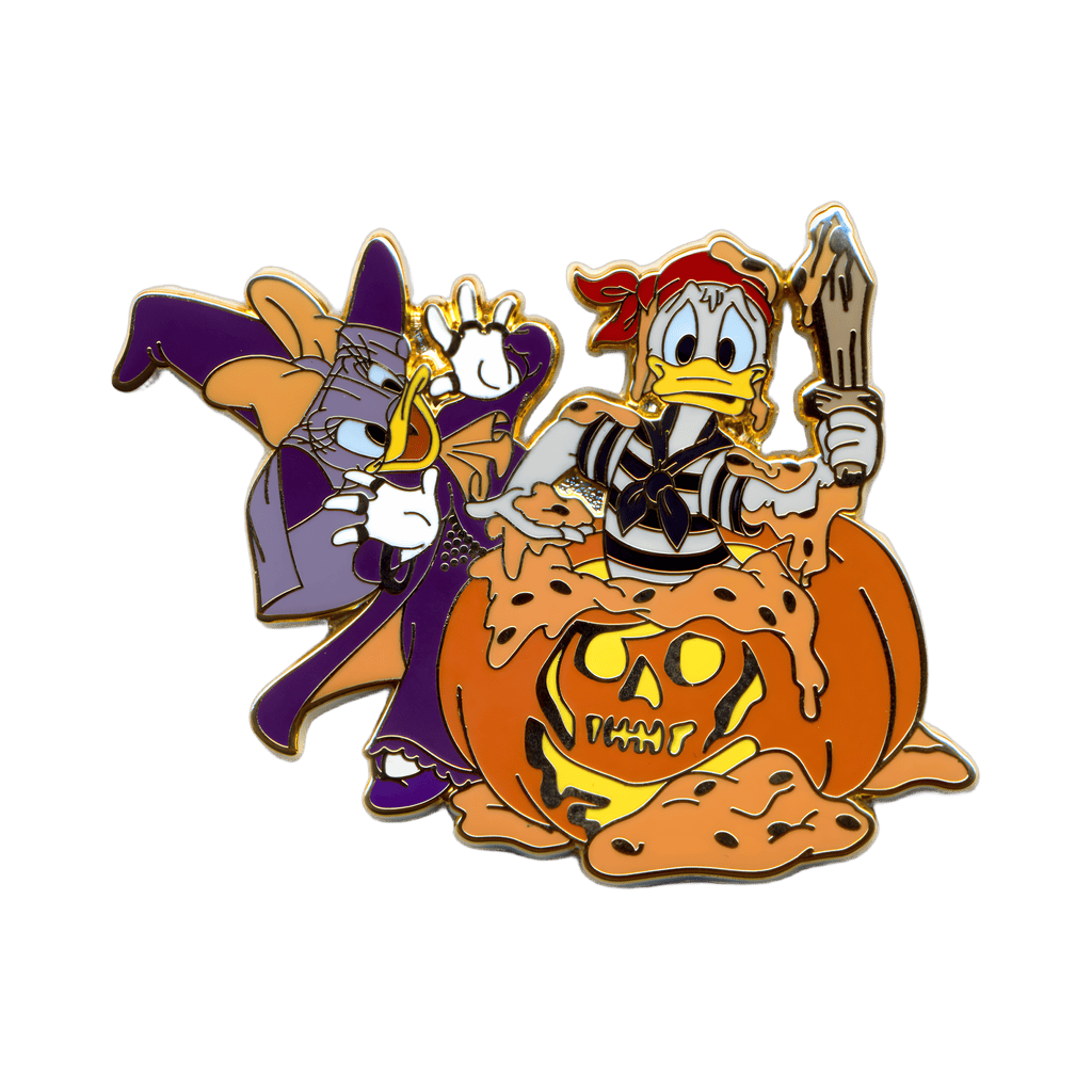 Pirate Donald Duck and Witch Daisy Carving a Pumpkin Disney pin