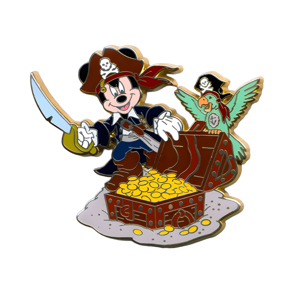Mickey Mouse with a Treasure Chest and a Parrot Disney pin