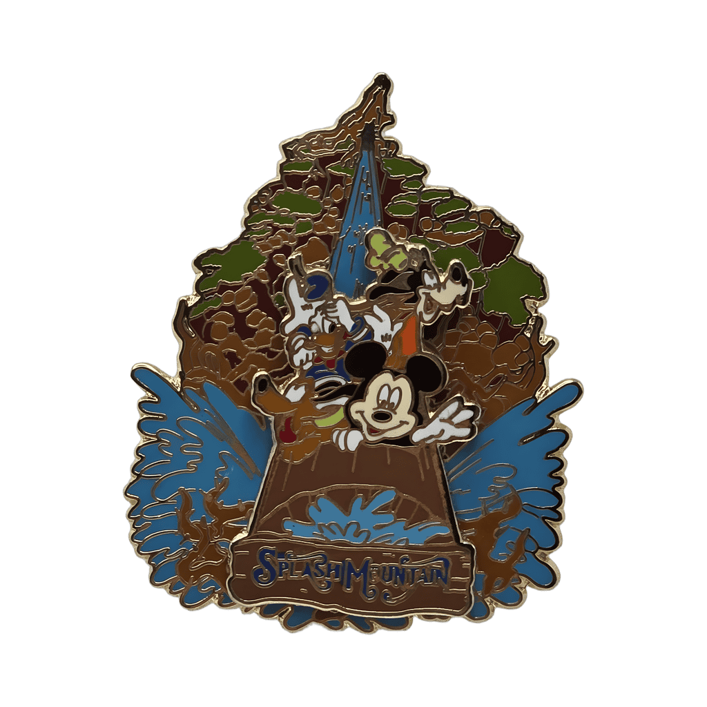 Mickey and Friends in Log Slider (Logo with Wood) Disney pin