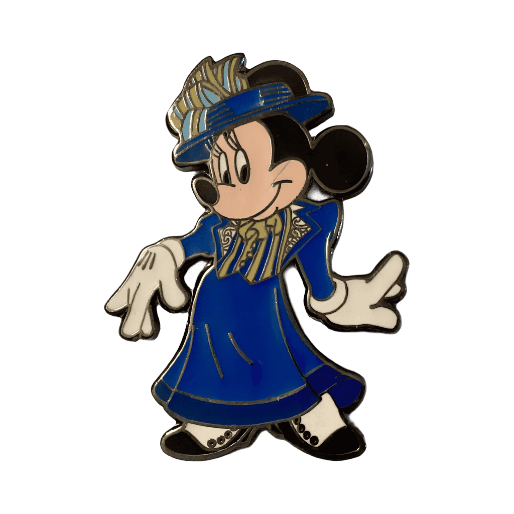 Old Fashion Minnie in a blue dress with button up shoes Disney pin