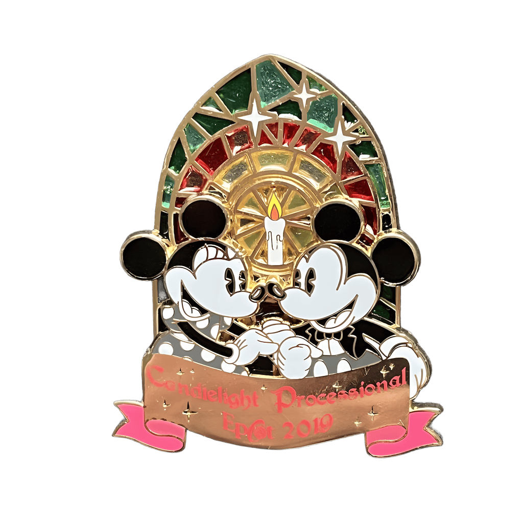Epcot - Mickey and Minnie in front of Stained Glass Disney pin