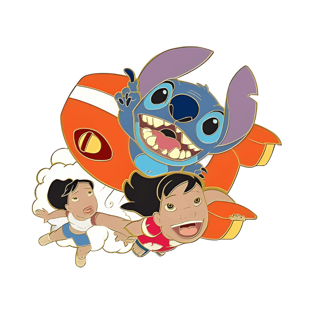 Stitch super jumbo overhead view Disney pin