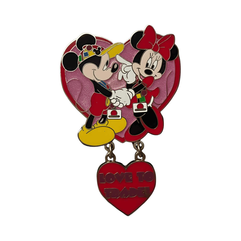 Love to Trade - Mickey and Minnie Heart Dangle Disney pin