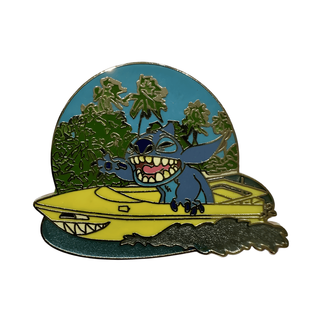 Stitch in Speedboat Disney pin
