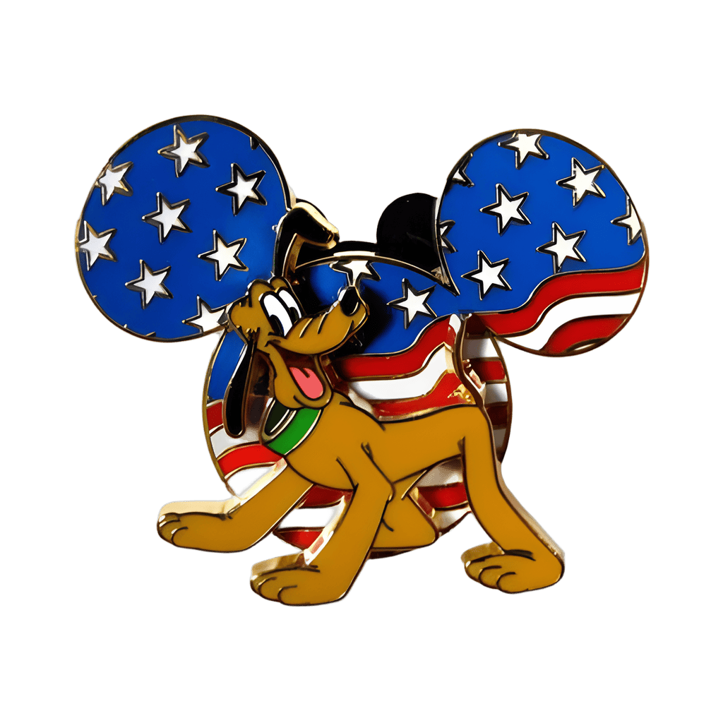 Pluto on American Flag Mickey Icon Disney pin
