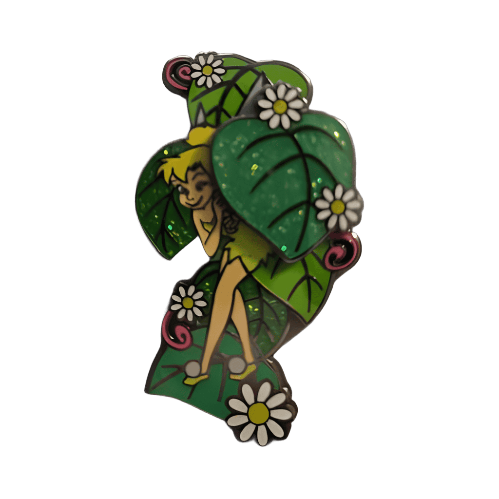 Tinker Bell Behind Green Leaf Slider Disney pin